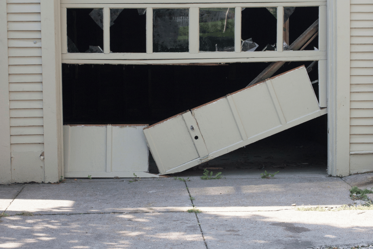 broken garage door