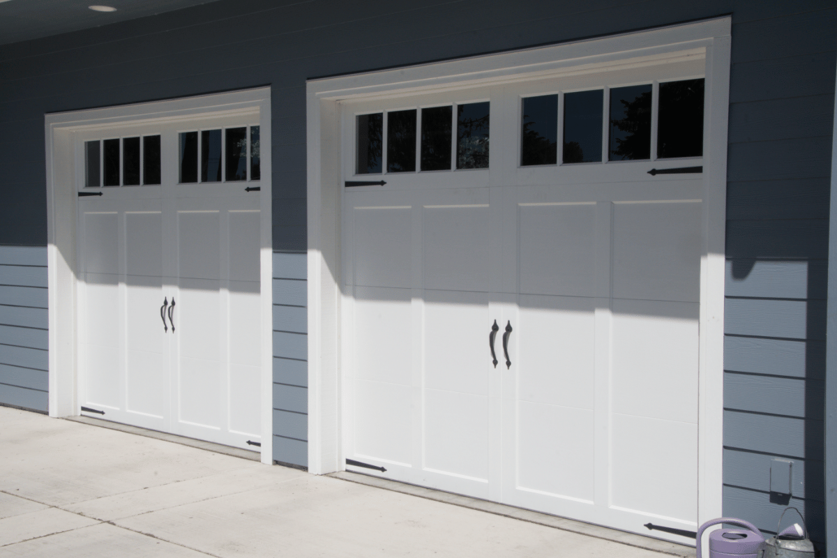 garage door with pedestrian door